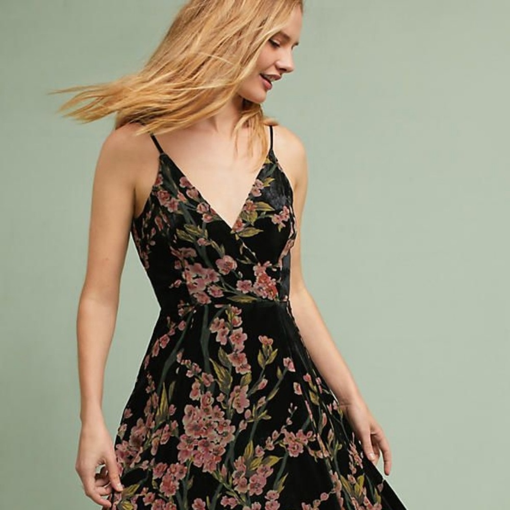 Anthropologie velvet burnout dress
